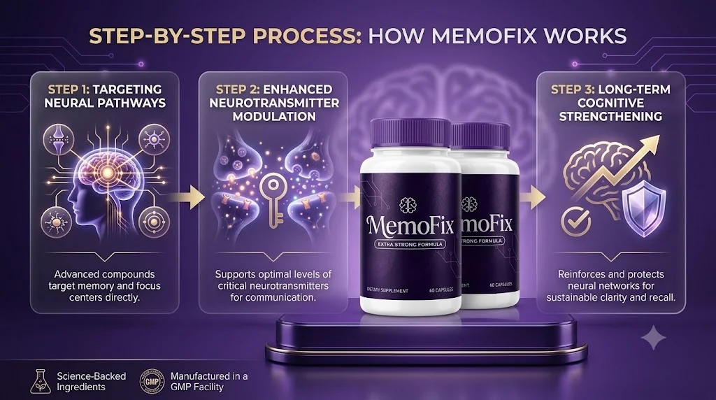 Brand infographic: how MemoFix works in three steps
